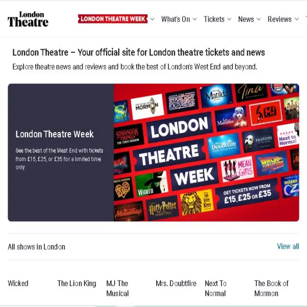 London Theatre tickets | Official West End tickets | Book today