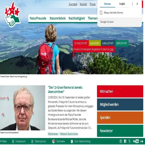 NaturFreunde Deutschlands | Verband für Umweltschutz, sanften Tourismus, Sport und Kultur |