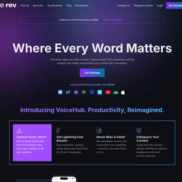 #1 Speech to Text Service in the World | Rev