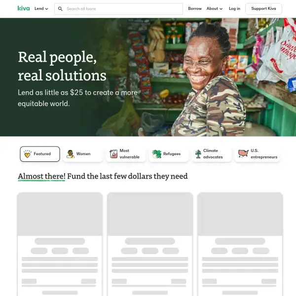 Make a loan, change a life | Kiva