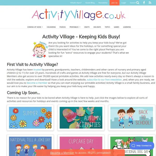 Activity Village - Colouring Pages, Puzzles, Kids Crafts and Fun Activities for Kids