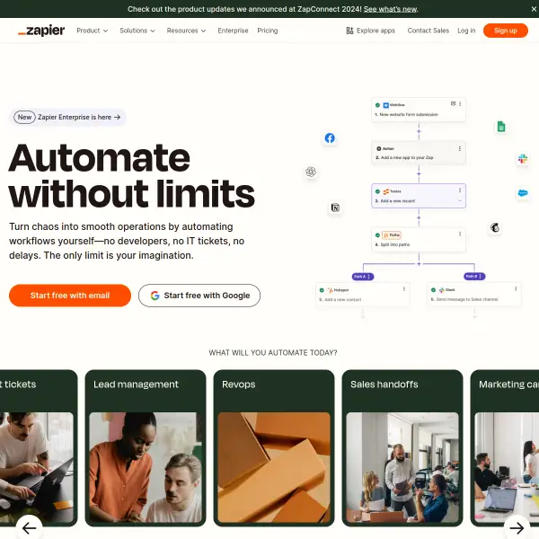 Automate without limits | Zapier