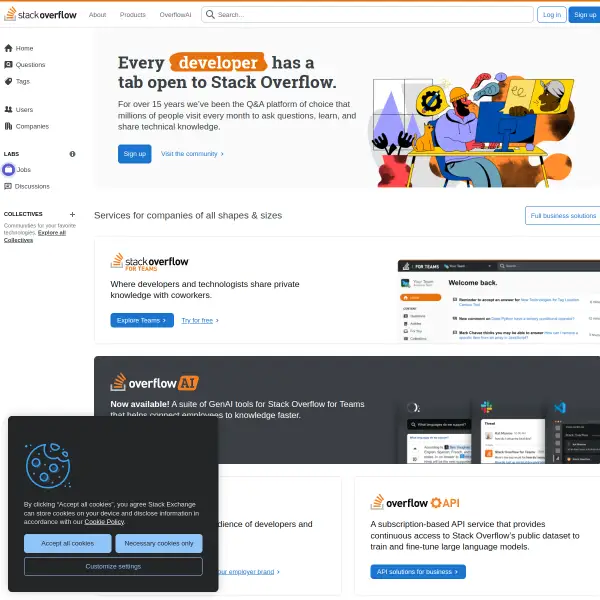 Stack Overflow - Where Developers Learn, Share, & Build Careers