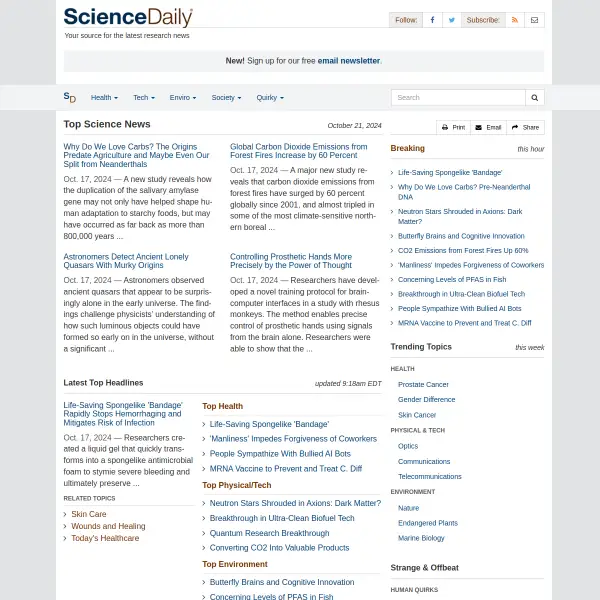 ScienceDaily: Your source for the latest research news